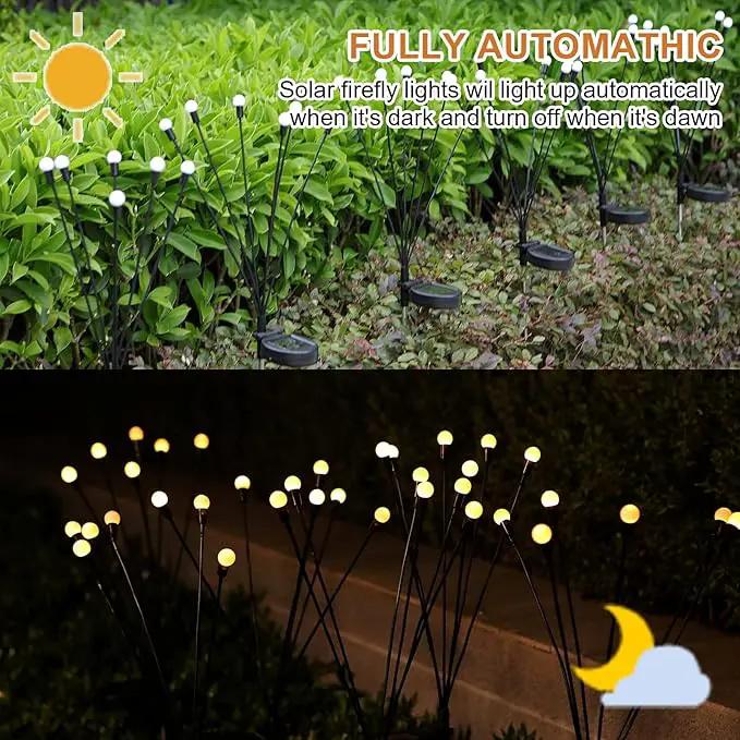 Firefly Garden Lights Solar Outdoor - 80 LED Solar Firefly Lights Outdoor Waterproof, Yard Patio Decoration Solar Powered Firefly Lights, Warm White 10PCS by GreenHaven Gardens