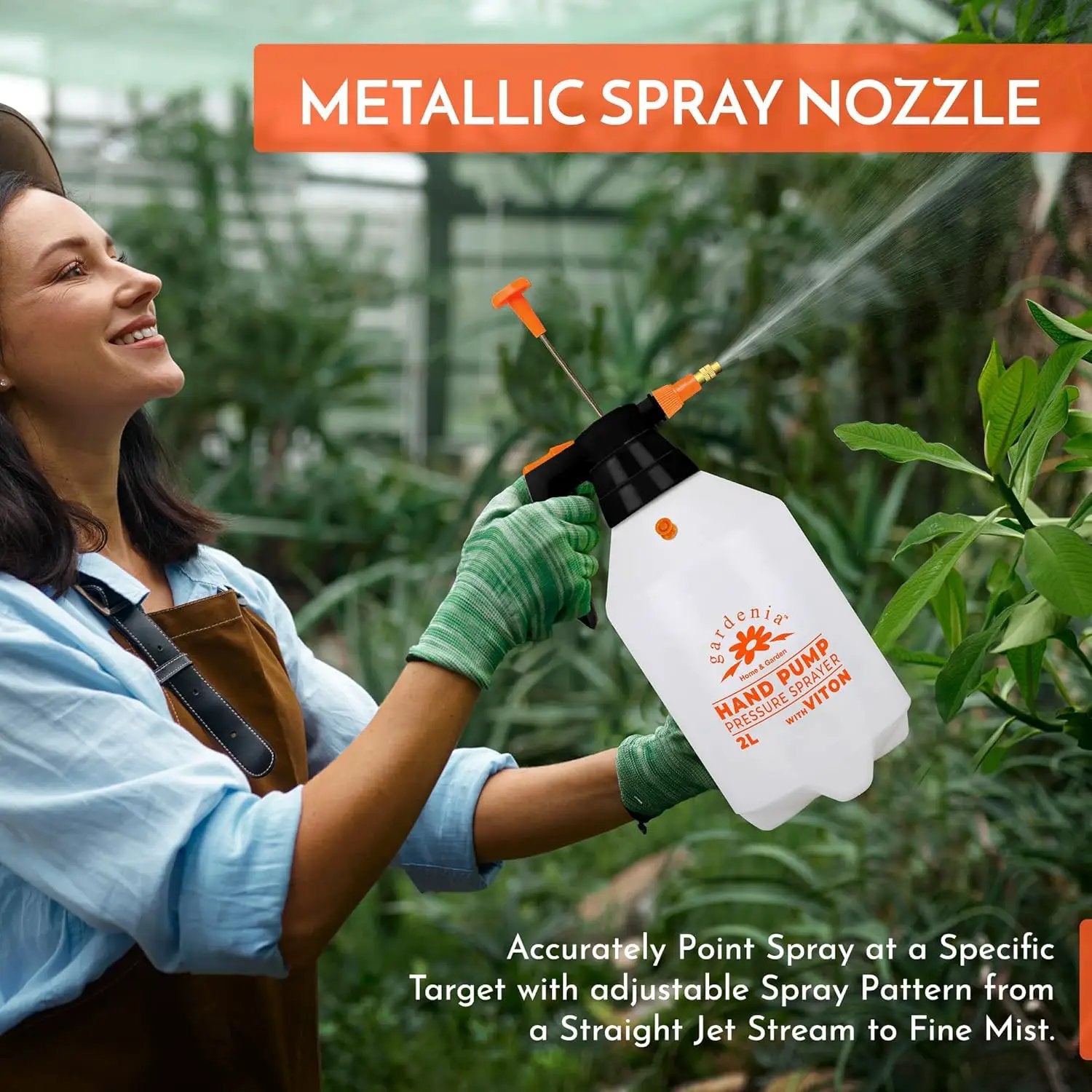 Handheld Pumping Sprayer Viton Seals Sprayers in Lawn and Garden, Spray Bottles for Cleaning Chemical Sprayer Continuous Spray Bottle for Plants 2 Pack 2L (0.53 Gal / 68oz) by GreenHaven Gardens