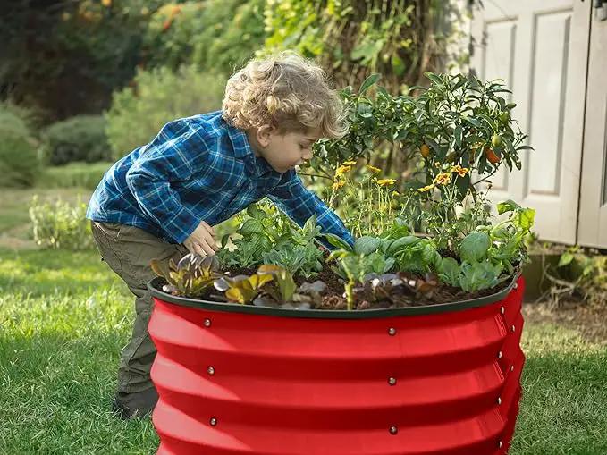 Galvanized Raised Garden Beds Outdoor // 4×2×1 ft Planter Raised Beds for Gardening, Vegetables, Flowers // Large Metal Garden Box (Red) by GreenHaven Gardens