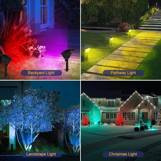 T-SUN Solar Spotlights Outdoor 6Pack Solar Landscape Spot Lights Color Changing IP65 Waterproof Auto On/Off for Garden Yard Lawn Pathway by GreenHaven Gardens
