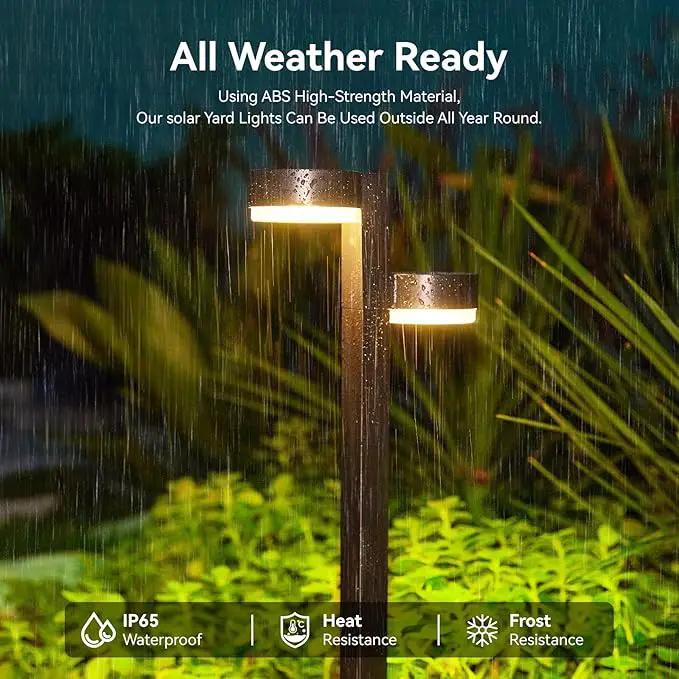 Solar Pathway Lights Outdoor, 4 Pack Brighter Modern Dual-Head Outdoor Solar Lights for Outside Up to 12Hrs, IP65 Waterproof Solar Garden Lights for Yard Landscape Path Walkway Decoration by GreenHaven Gardens