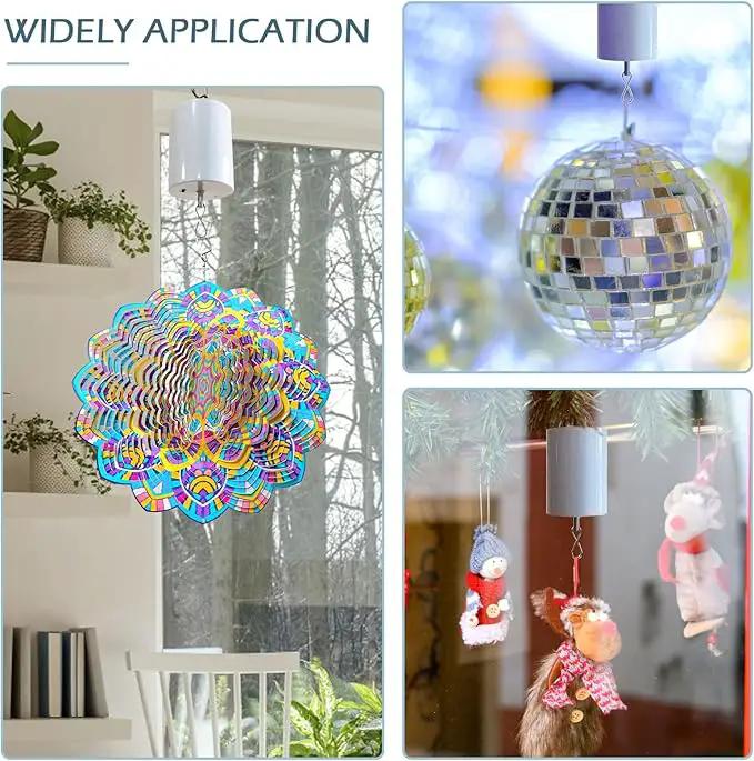 Wind Spinner Motor with Remote Controller,Mobile Battery Operated Motor Hanging Display Motor for Hanging Christmas Ornament Rotating Mirror Ball Baby Crib Wind Chimes Spiral -10 RPM by GreenHaven Gardens