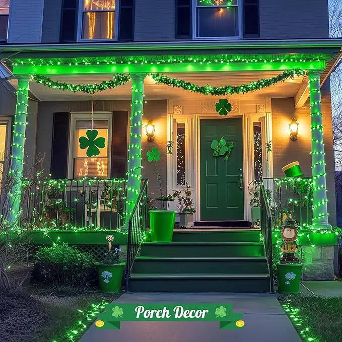 JMEXSUSS 2 Pack Green Solar Lights Outdoor, Total 400 LED 151FT Solar String Lights Outdoor Waterproof, 8 Modes Green Light for St Patrick's Day Patio Yard Tree Decorations by GreenHaven Gardens