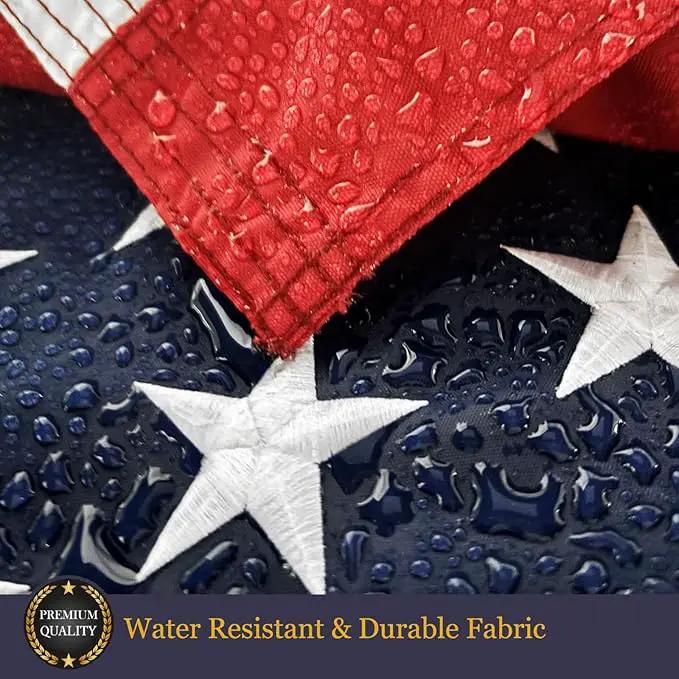 Homissor American Flag 5x8 Heavy Duty Outdoor US Flags for Outside Embroidered Stars USA Sewn Stripes Thick Nylon 2 Brass Grommets by GreenHaven Gardens