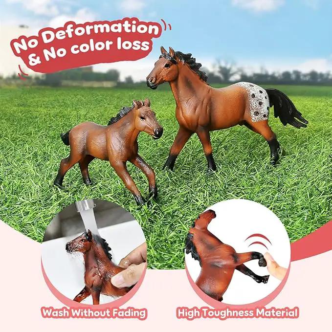 Horse Stable Playset, Horse Toys Set for Girls and Boys with Rider, Farm Animal Figurines Barn Toys, Pretend Play for Kids 3-5 6 7 8-10 Birthday Gifts by GreenHaven Gardens
