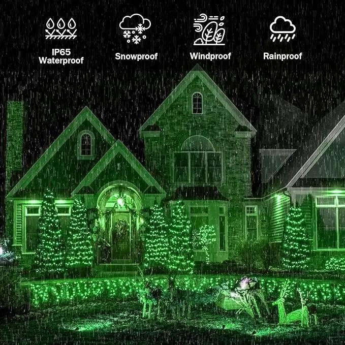2 Pack Green Solar Lights Outdoor - Outdoor,Waterproof,8 Modes, Each 42.7 FT 100 LED Green String Lights for St Patrick's Day Tree Garden Patio Christmas Decorations by GreenHaven Gardens