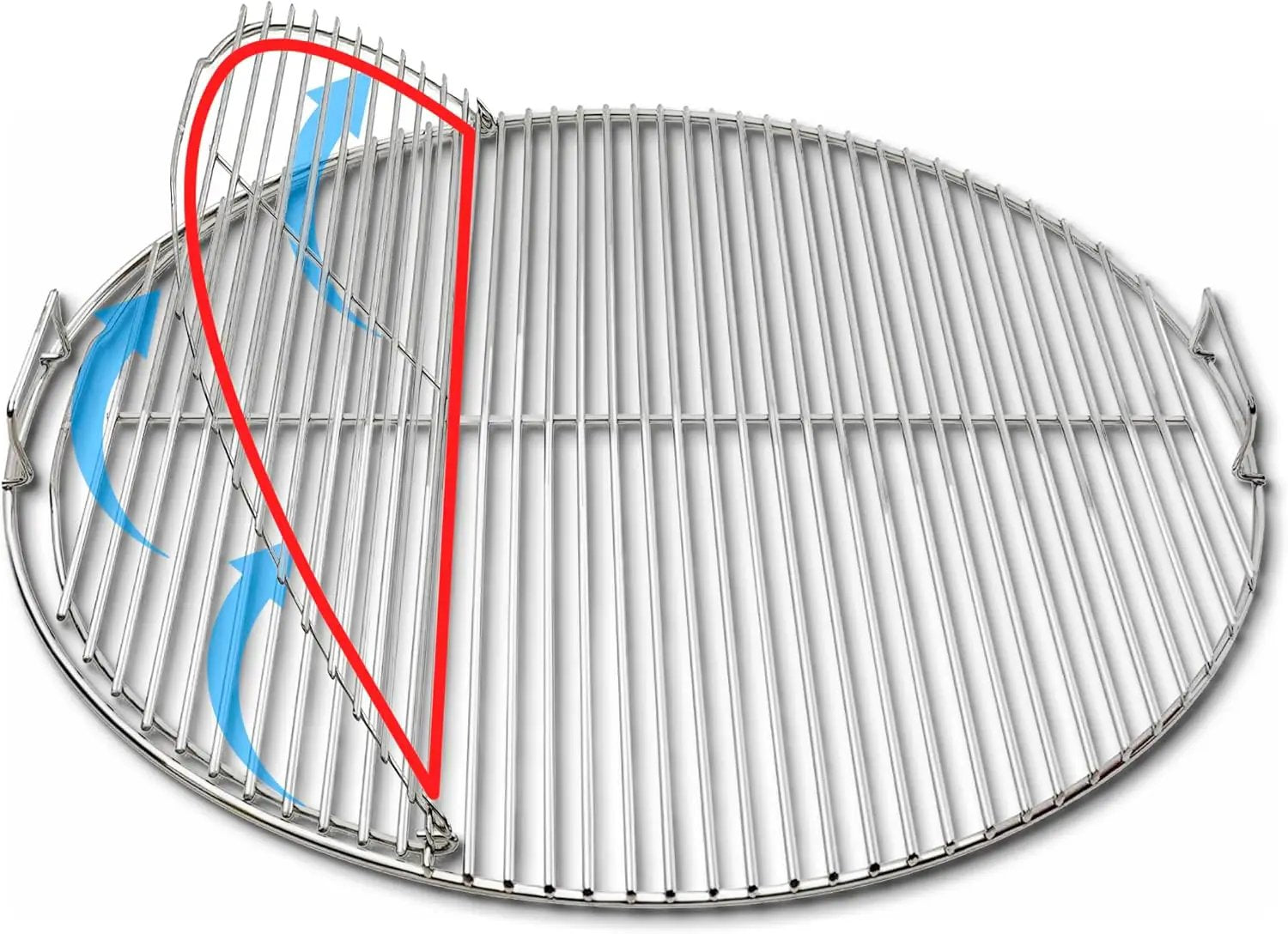 SnS Grills Slow ‘N Sear EasySpin Charcoal Grill Cooking Grate - Compatible with Weber and Other Grills, 2-Zone Stainless Steel Hinged Replacement - Tailgating & Backyard Cooking - 24” Inches by GreenHaven Gardens