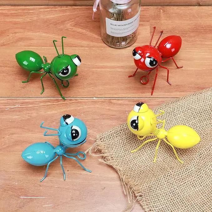 Metal Yard Art Garden Decorative Cute Ant Outdoor Wall Sculptures-Set of 4 by GreenHaven Gardens