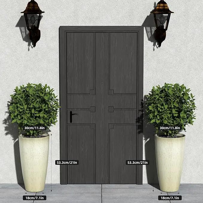 QCQHDU 21 inch Tall Planters for Indoor & Outdoor Plants, 2 Pack Sturdy Plant-Flower-Tree Pots for Front Porch Patio Deck Living Room Decor by GreenHaven Gardens