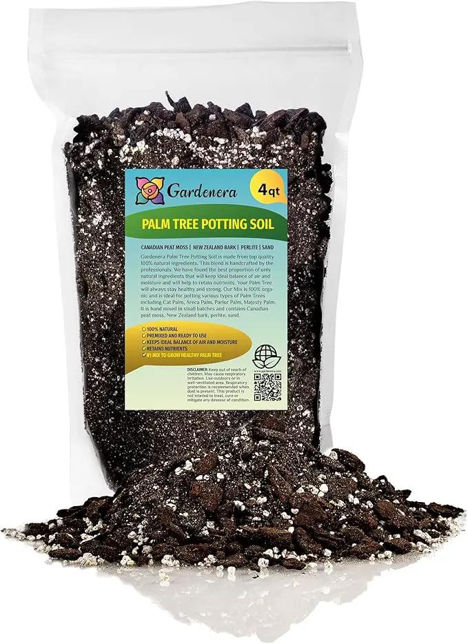 Palm Tree Potting Mix - The Ultimate Soil for Strong and Healthy Palms - Top Choice for Palm Tree Growers [4 Quart Bag] by GreenHaven Gardens