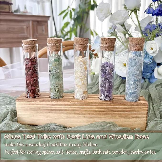 KAXYEW Glass Test Tubes with Cork Stoppers, Small Clear Glass Test Tube Plants Propagation Station for Scientific Experiments, Plant Cuttings Handmade Crafts Party Candy Storage by GreenHaven Gardens