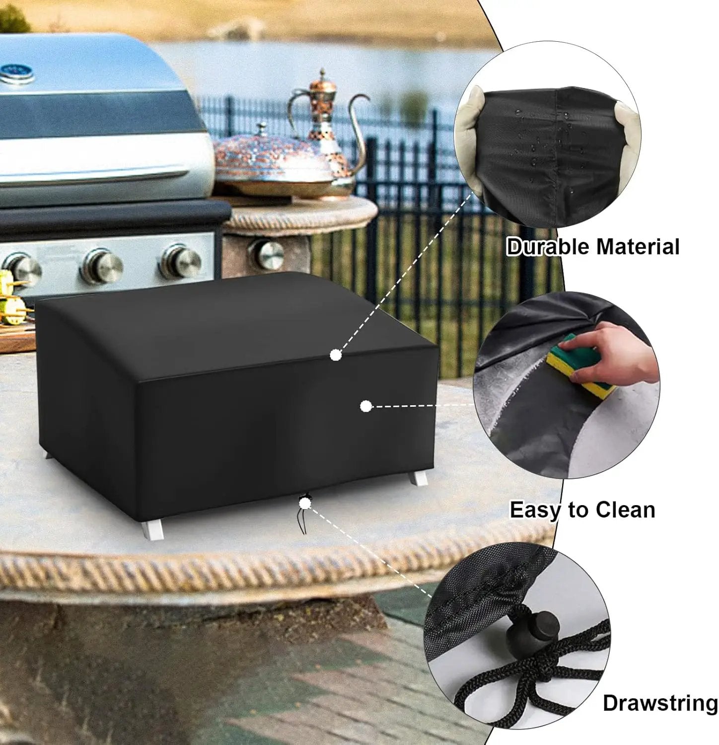 Grill Cover for Cuisinart CGG-306 Propane Grill, Portable Grill Cover for Pit Boss 75275 Stainless Steel Two-Burner Grill, 24 Inch Table Top Grill Cover by GreenHaven Gardens