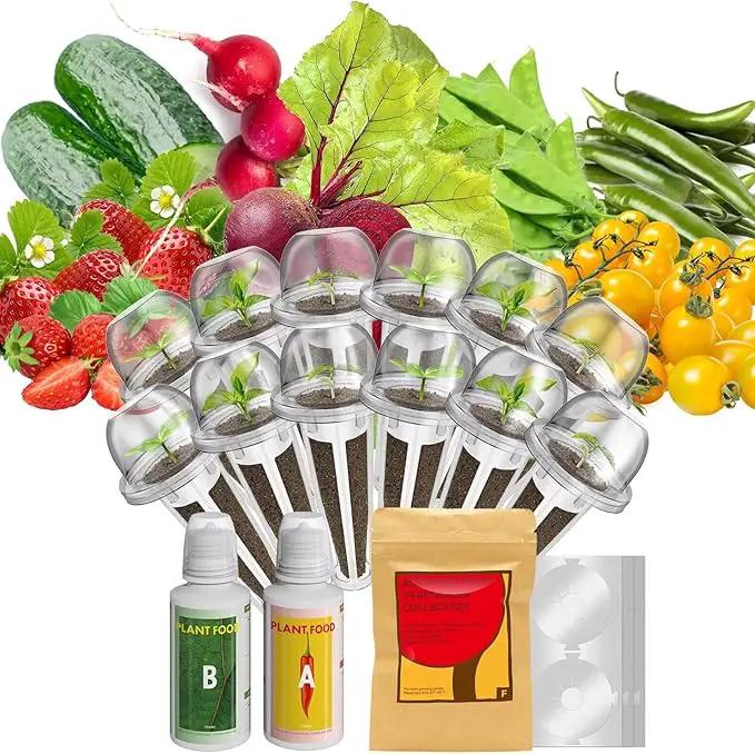 inbloom Fruit Seed Pod Kit for AeroGarden, iDOO, Ahopegarden, MUFGA Hydroponic Growing System, 12-Pod, 350+ Seeds Included Strawberry, Cucumber, Green Pepper, Golden Tomato, Radish, Dwarf Pea, Beet by GreenHaven Gardens