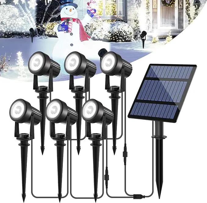 T-SUNUS Solar Garden Spotlight Outdoor 6-in-1, White Landscape Spot Lights IP65 Waterproof, 5W Separated Panel, Dusk to Dawn 6000K Spotlights for Tree Patio Yard Driveway Pathway Pool Porch Walkway by GreenHaven Gardens