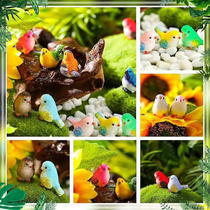 Wenqik 100 Pcs Mini Resin Bird Figurines Miniature Small Birds Figurines Realistic Animal for Fairy Terrarium Craft Garden Accessories Home Ornament Micro Landscape Birthday Cake Toppers Decor by GreenHaven Gardens