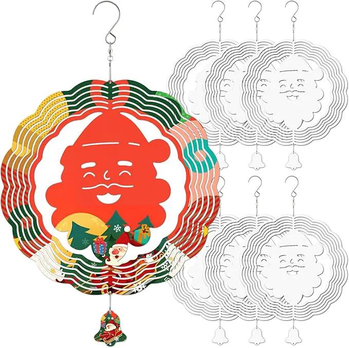 Sublimation Wind Spinner Blanks, 6 Pack 10 Inch 3D Aluminum Metal Hanging Wind Spinner Bulk for Garden Yard Outdoor, Window Porch Decoration for Heat Press Transfer DIY by GreenHaven Gardens