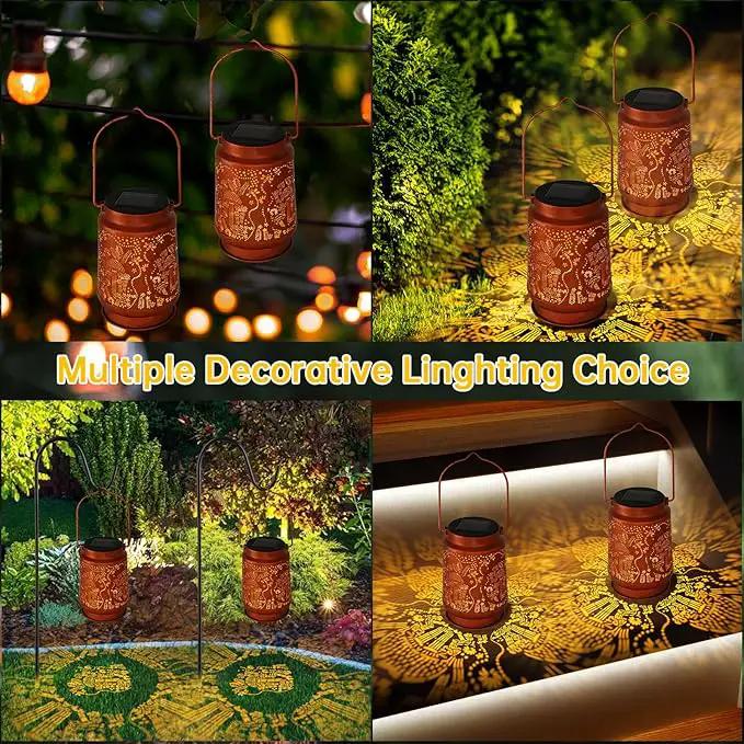 Solar Lanterns Outdoor Waterproof - Metal Hanging Solar Lights for Patio Yard Garden Decor, Christmas Birthday Gifts for Women Mom Men (2 Pack, Mushroom Shape) by GreenHaven Gardens