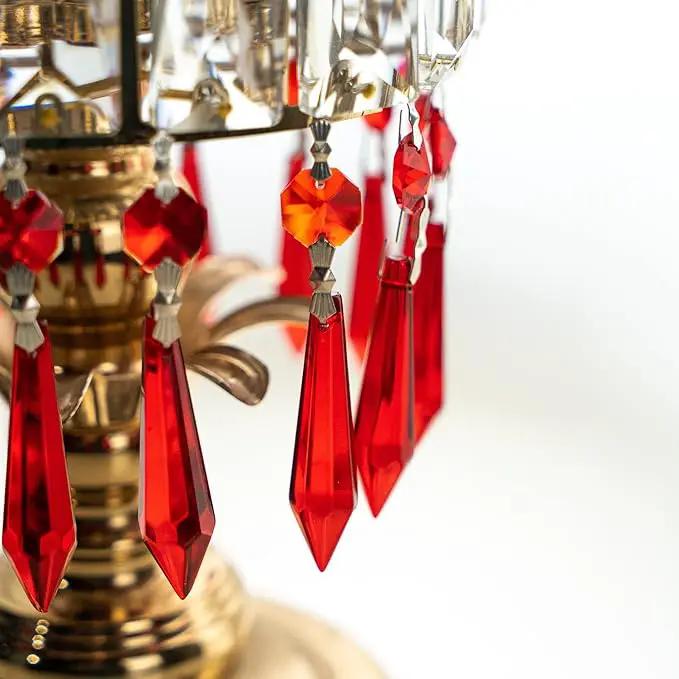HDCRYSTALGIFTS 30pcs 55mm Multi-Color Crystal Icicle Pendant Chandelier Prisms Drops Lamp Candle Holders Curtain DIY Parts by GreenHaven Gardens