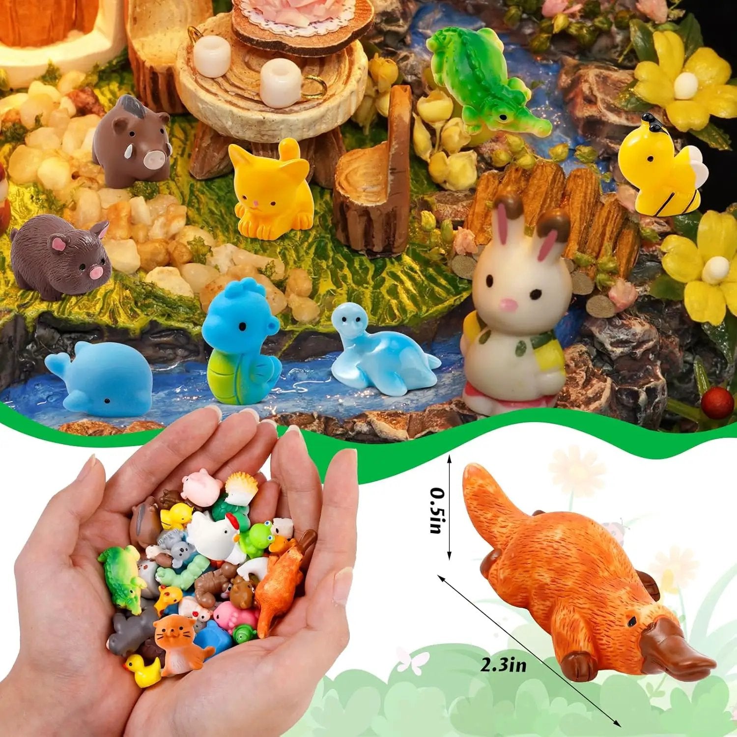 42 Pcs Mini Resin Animals 42 Styles Resin Animals Figurines Bulk for Fairy Garden Miniature Dollhouse Accessories Hide Crafts Decor by GreenHaven Gardens