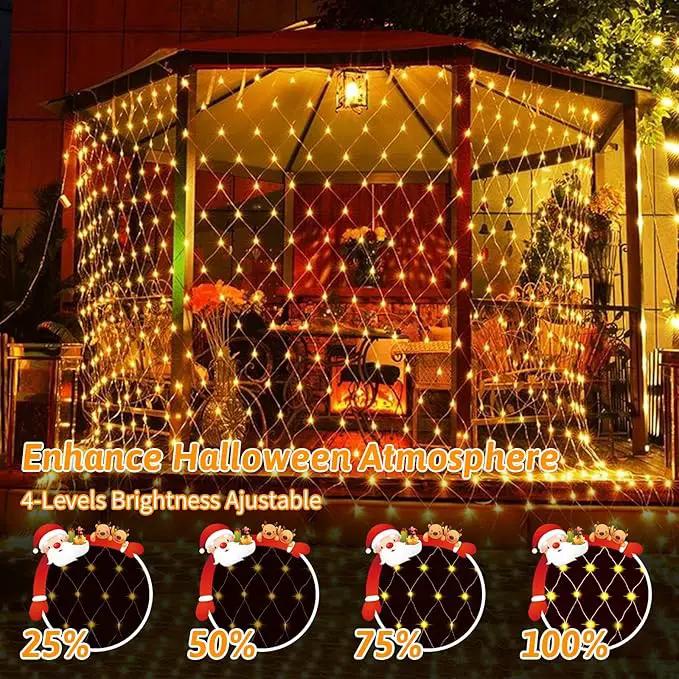 JXLEDAYY 2 Pack Total 400 LED Christmas Net Lights Outdoor Mesh Lights Fairy String Lights Plug in with Timer 8 Modes Waterproof for Outside Bush Window Wall Patio Fence Tree Decorations-Warm White by GreenHaven Gardens