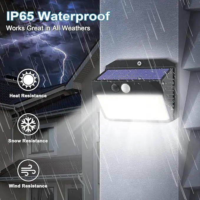 Solar Motion Sensor Fence Lights - Outdoor 4 Pack, 150 LED with 3 Modes, IP65 Waterproof, Solar Powered by GreenHaven Gardens