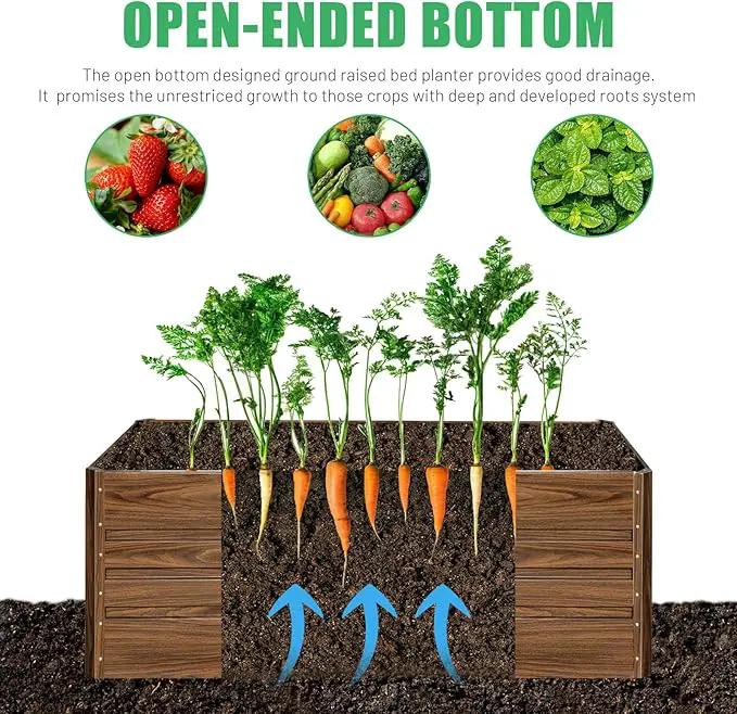 SnugNiture 4x2x2FT Raised Garden Bed Galvanized Planter Garden Boxes Outdoor, Deep Root Planter Raised Bed for Vegetables Flowers Herbs,Brown by GreenHaven Gardens