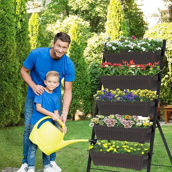 G TALECO GEAR Vertical Garden Planter, 5 Tiers Vertical Raised Garden Bed Metal Elevated Herb Planter Box Vegetable Flower Planters for Patio Deck Outdoor Indoor by GreenHaven Gardens