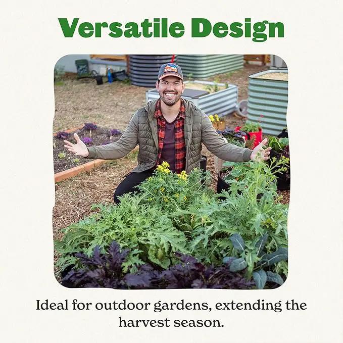 Epic Gardening 5-in-1 Modular Galvanized Raised Garden Bed Kit, 15" Tall Metal Planter Box, Durable Aluzinc Steel Raised Garden Bed Outdoor for Vegetables, Herbs, Flowers & Fruits - Round - Slate Grey by GreenHaven Gardens