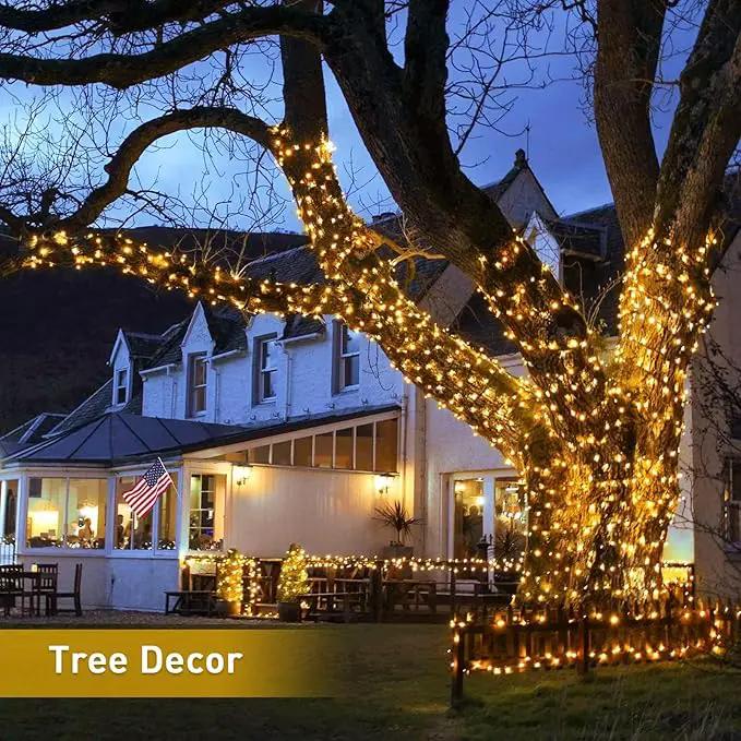 JMEXSUSS 2 Pack Solar String Lights Outdoor Waterproof - Total 400 LED 151FT Solar Lights Outdoor, 8 Modes Warm White Christmas Light for Outside Patio Yard Tree Garden Christmas Decorations by GreenHaven Gardens