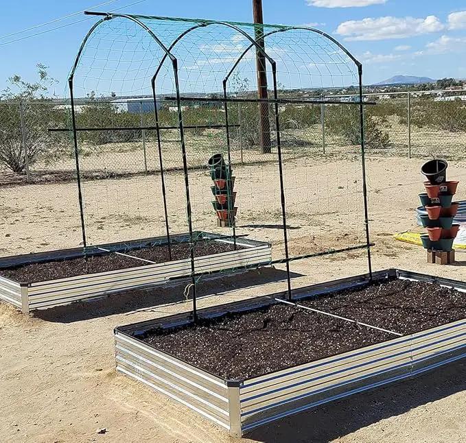 8x2x1.5ft Galvanized Raised Garden Bed,Outdoor Planter Box Metal Patio Kit Planting Bed for Vegetables Flowers Herb,Silver by GreenHaven Gardens