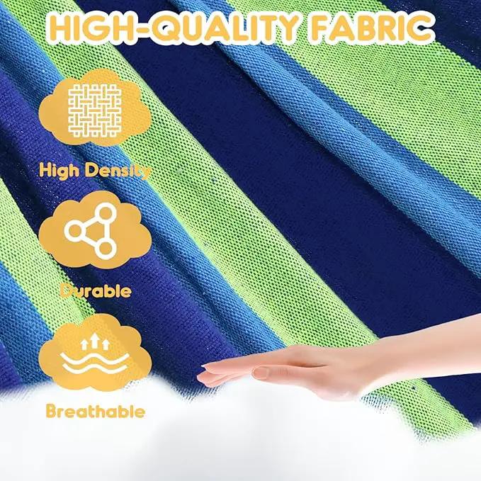 ANYOO Cotton Hammock Portable Camping Hammocks for Hanging Sturdy Garden Comfortable Fabric Hammock with Tree Straps Up to 660lbs with Travel Bag for Camping Outdoor/Indoor Patio Backyard by GreenHaven Gardens