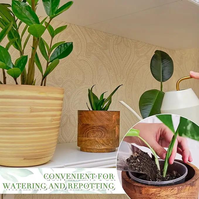 Vesici Large Size Clear Nursery Pots Variety Pack Plant Pots with Drainage Holes Planters for Indoor Plants Flexible Transparent Plastic Plant Bottle Succulents(6 Pcs,4/5/6/7/8/9 Inch) by GreenHaven Gardens