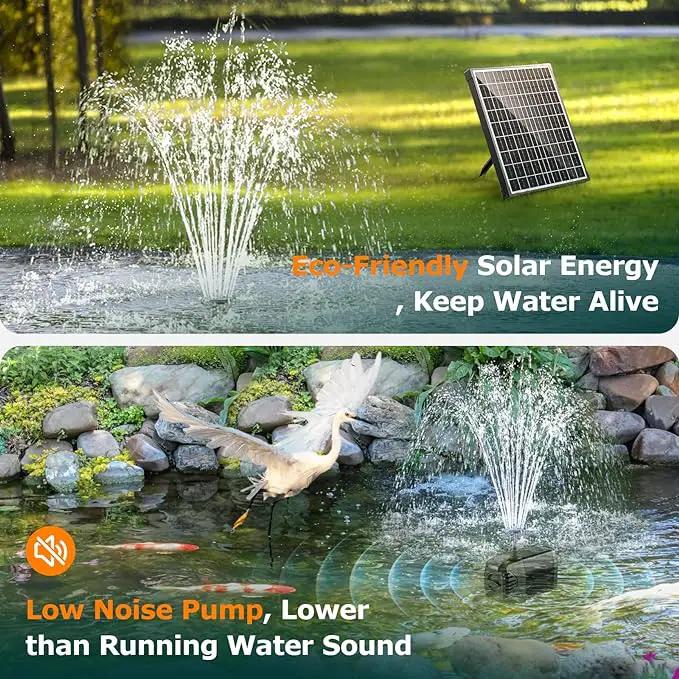 POPOSOAP Solar Fountain Pump, 20W Solar Powered Water Pump with 6.6FT Water Pipe, 320GPH Solar Pond Pump for Pond, Fish Tank, Yard and Wildlife Garden by GreenHaven Gardens