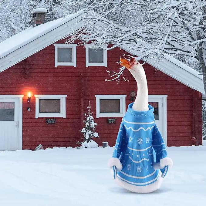 Goose Outfit, Winter Goose Outfits for Cement Goose Cute Goose Costume Yard Goose Clothing Goose Yard Statue Clothes for Outdoor Patio Yard Lawn Statueart Goose Decoration(Dwarf) by GreenHaven Gardens