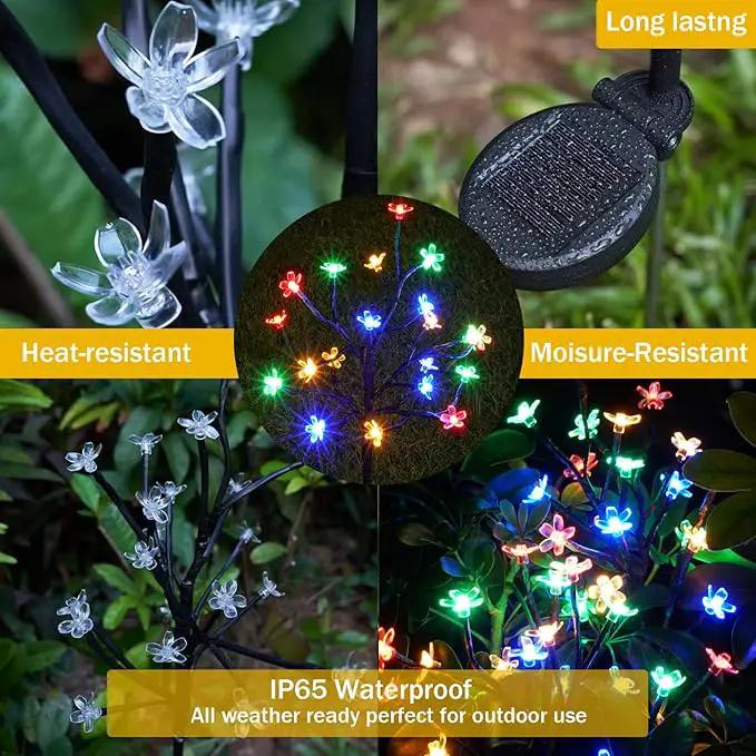 Solar Garden Lights Garden Decor, Solar Flowers Outdoor Decorative,2Pack 40LED Fairy Lights Outdoor Garden Waterproof for Outside Yard,Lawn,Patio,Pathway Decorations Gardening Gifts by GreenHaven Gardens