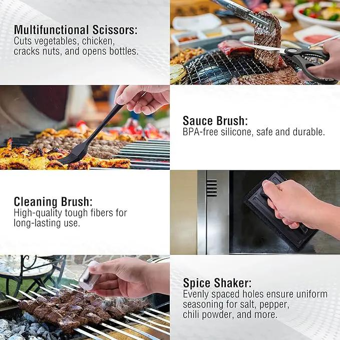 128 PCS Griddle Accessories Kit - Premium Flat Top Grill Accessories Set for Blackstone & Camp Chef, Stainless Steel BBQ Tool Utensils Gift Grilling Set for Lover Outdoor Men Women dad by GreenHaven Gardens