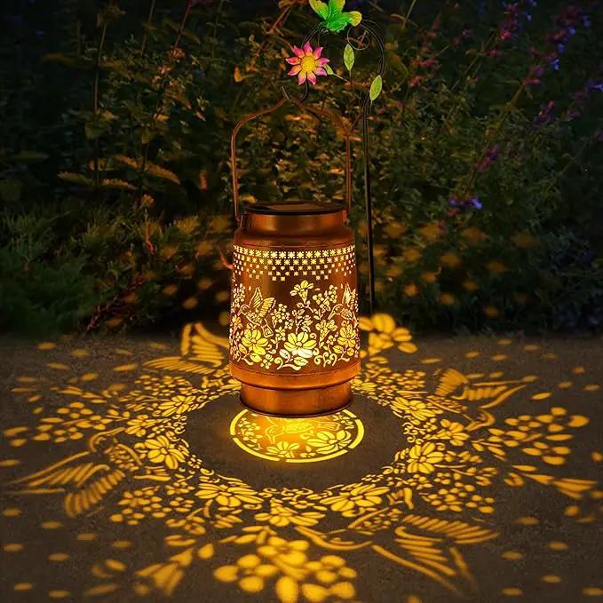 2 Pack Solar Lanterns Outdoor Hanging Lanterns with Shepherd Hook, Birthday Gifts for Women Mom Grandma Hummingbird Metal Decor Lantern Waterproof Solar Lights LED Decorative for Garden Yard Patio by GreenHaven Gardens