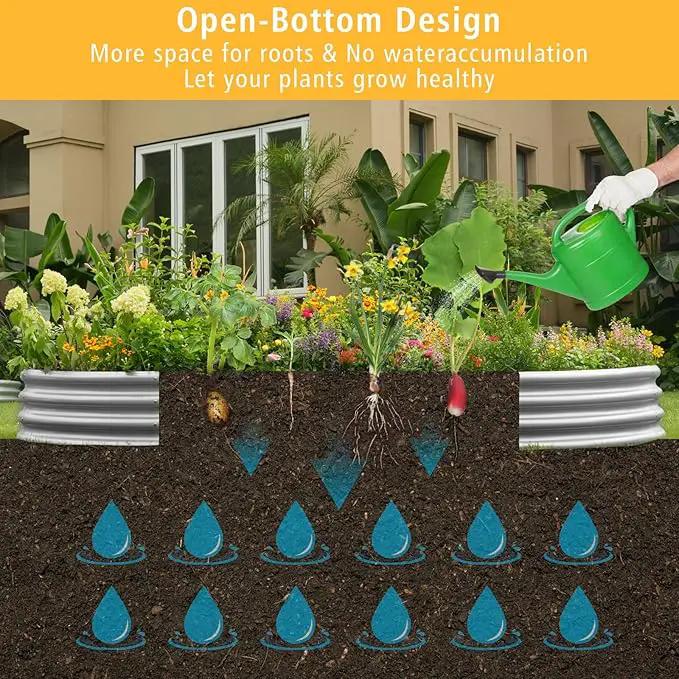 Garden 4x2x1ft Galvanized Raised Garden Bed Kit - Metal Planter Boxes for Vegetables/Herbs/Flowers, Heavy-Duty Steel Outdoor Garden Box with Reinforced Edges(4X2X1FT) by GreenHaven Gardens