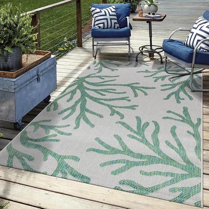 Keen Home Design Terrace Outdoor Area Rug - 4x6 Washable Indoor/Outdoor Rug for Patio, Kitchen, Balcony, Beach, Garden, Deck and Porch, Size: 3'10"x5'7" by GreenHaven Gardens