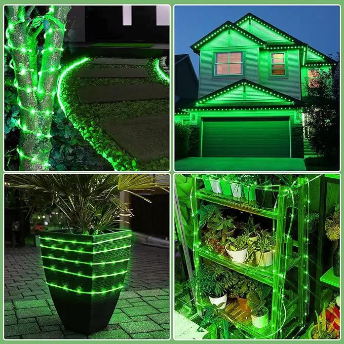 66FT 200 LED Rope Lights for Outside, St. Patrick Day Fairy String Lights with Waterproof 8 Modes, Flexible and Connectable Plug in Twinkle Lights for Indoor Patio Pool Party Holiday Decor, Green by GreenHaven Gardens