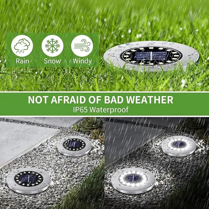 NFESOLAR Solar Lights Outdoor with 16 LEDs, Bright Solar Ground Lights Outdoor Waterproof Solar Pathway Lights for Yard Garden Lawn Walkway Driveway (White 8 Pack) by GreenHaven Gardens