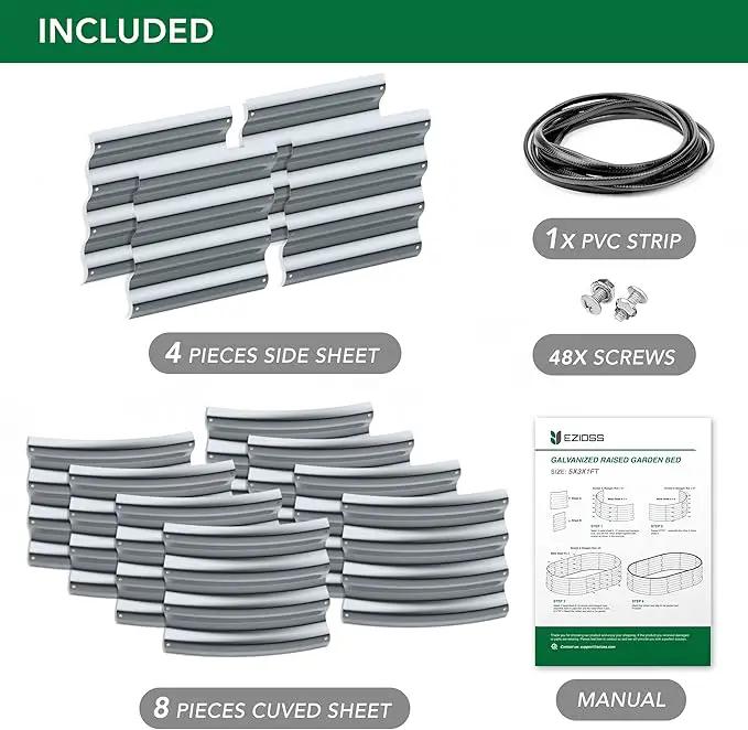 Raised Garden Bed -5×3×1ft Galvanized Planter Box for Outdoor Gardening and Planting, Ideal for Vegetables and Plants by GreenHaven Gardens