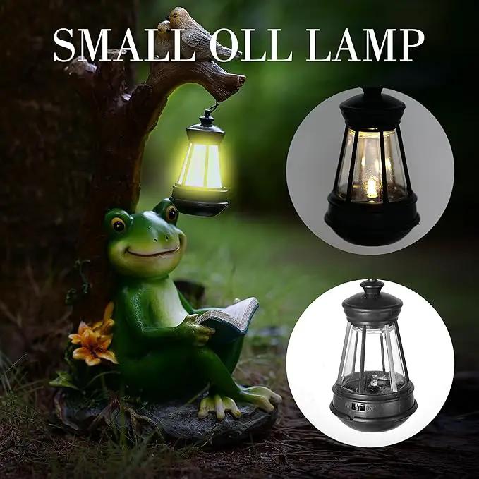 Outdoor Funny Frog Statue, Resin Reading Frogs Garden Decor, Solar Frog Gift Sculpture Decoration for Home Patio, Yard, Lawn, Porch, Ornament by GreenHaven Gardens