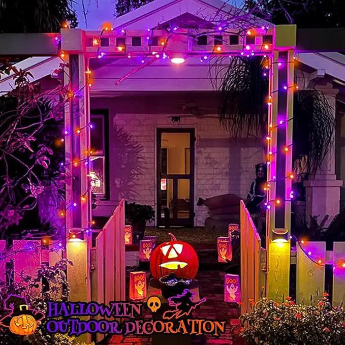 2-Pack 66FT 200 LED Extendable Halloween Lights, Orange and Purple Halloween Decorations Outdoor Indoor Tree Lights with Timer and Memory Function, Plug in Mini Light Waterproof with 13 Lighting Modes by GreenHaven Gardens