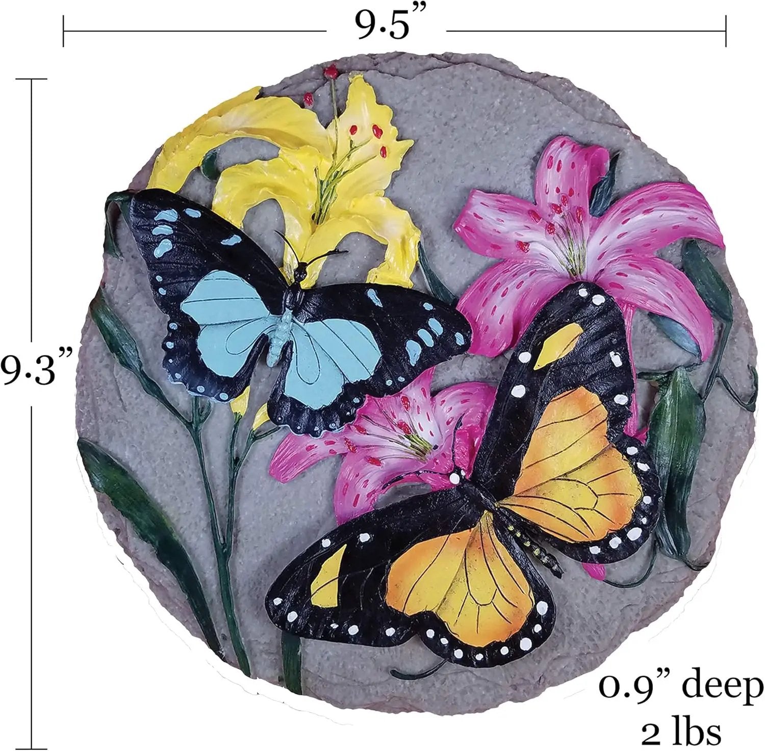 Spoontiques - Garden Décor - Butterfly Stepping Stone - Decorative Stone for Garden by GreenHaven Gardens