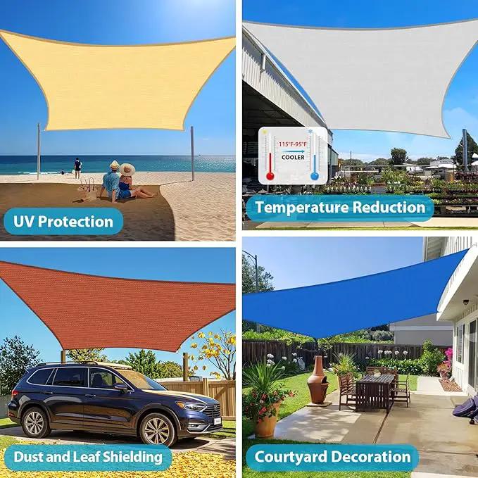 Amagenix Sun Shade Sail 5X9 Curved Edge Outdoor Shade Canopy Sand Breathable 95% UV Block Shade Cloth for Patio Garden Backyard (We Make Custom Size) by GreenHaven Gardens