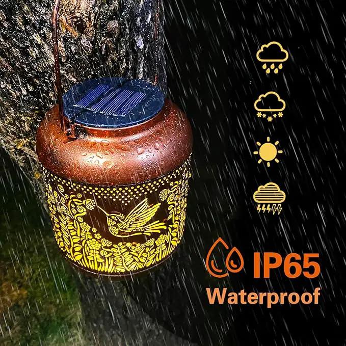 Hummingbird Solar Lanterns Outdoor Waterproof Hanging Solar Lights Hummingbird Gifts for Women Men Metal Bird Decorative LED Lanterns for Yard, Patio, Lawn, Tabletop, Pathway, Landscape, Garden Decor by GreenHaven Gardens