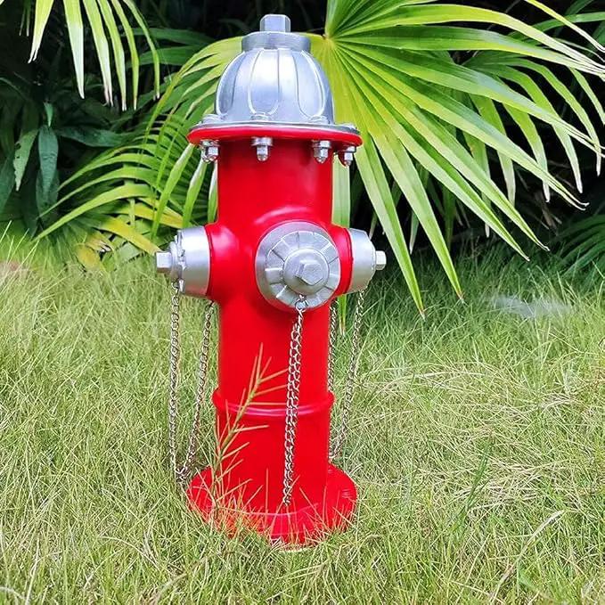 Fake Fire Hydrant for Dogs to Peed on, Dog Fire Hydrant Pee Post, 14.5" Backyard Decor Outdoor Statues Firefighter Gifts for Men (14.5") by GreenHaven Gardens