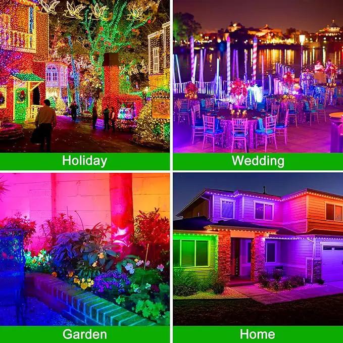 T-SUNUS Solar Landscape Spotlights Color Changing 4 Pack IP55 Waterproof Outdoor Christmas & Halloween RGB Pond Lights for Flag Yard Pathway Pool Patio Auto On/Off Adjustable Colorful Garden Lighting by GreenHaven Gardens