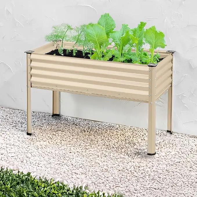 Best Choice Products 48x24x30in Galvanized Raised Garden Bed, Metal Elevated Planter Box, Vegetable Garden for Backyard, Patio, Balcony - Beige by GreenHaven Gardens